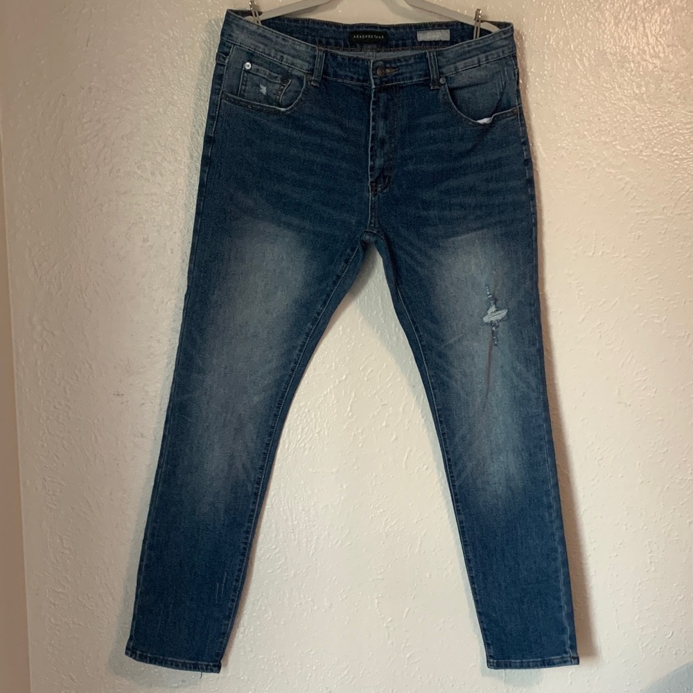 Aeropostale Men's Dark Blue Skinny Jeans